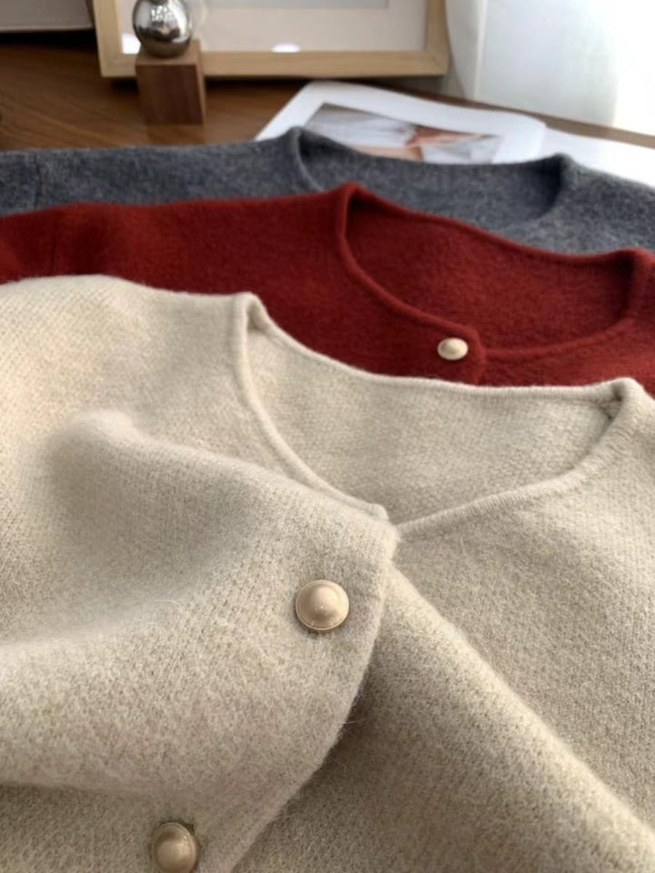 【outer】クルーネックニットカーデ　M25943