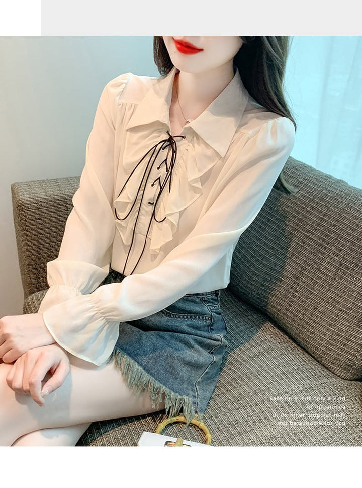 【tops】優しい雰囲気スウィートシャツトップス　M17603