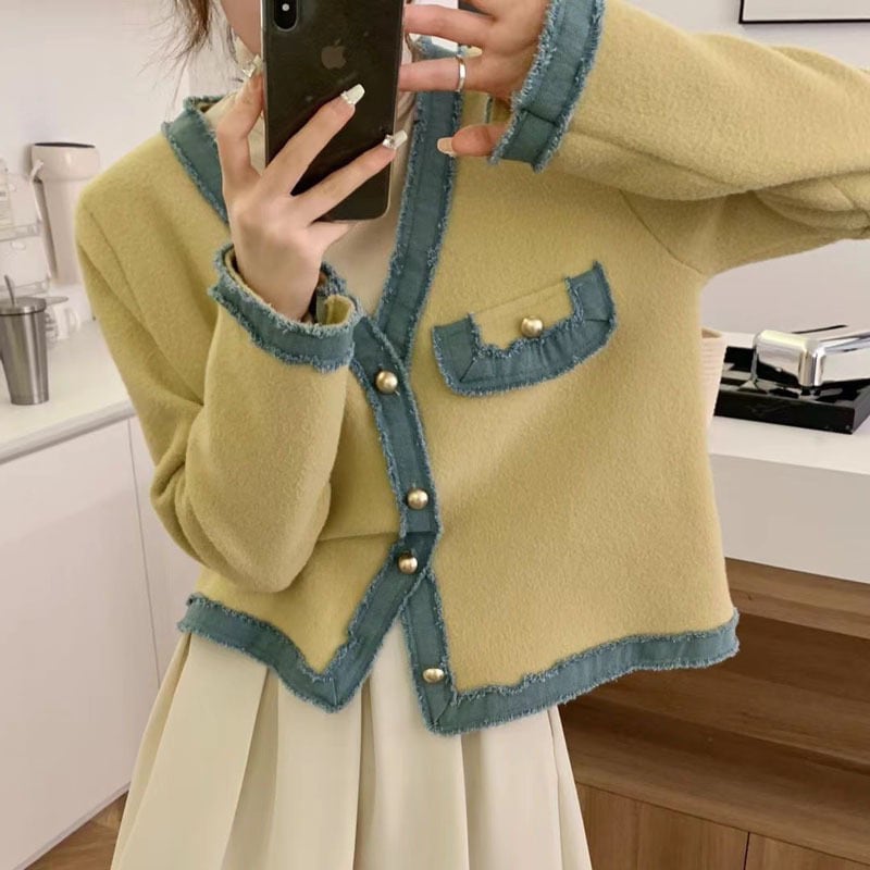 【outer】ドッキングニットカーデ　M18401