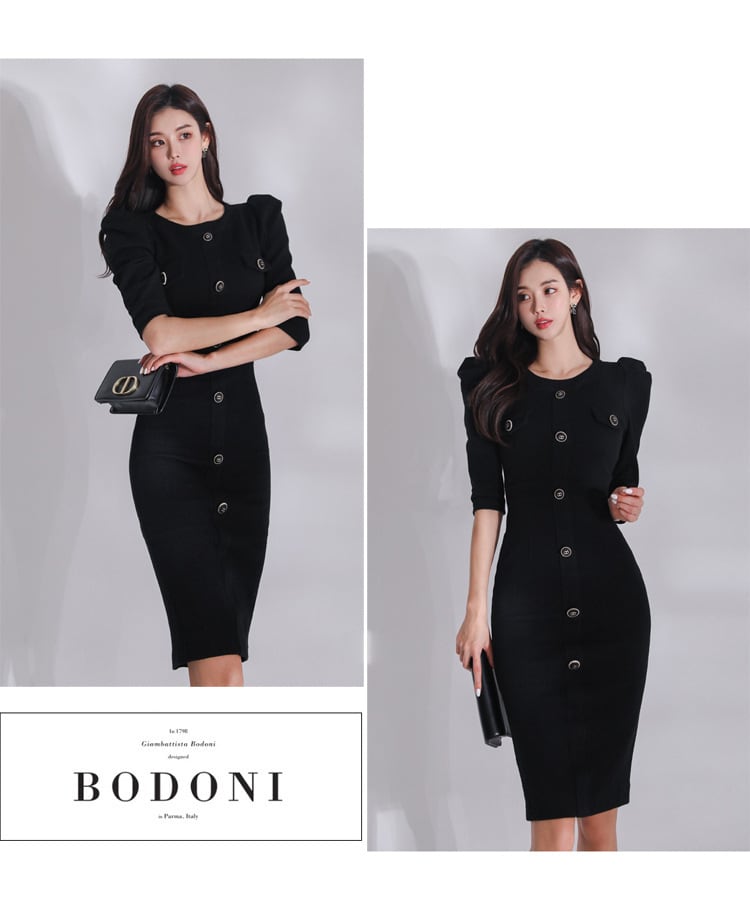 【dress】ボタンデザインデートワンピース　M26523