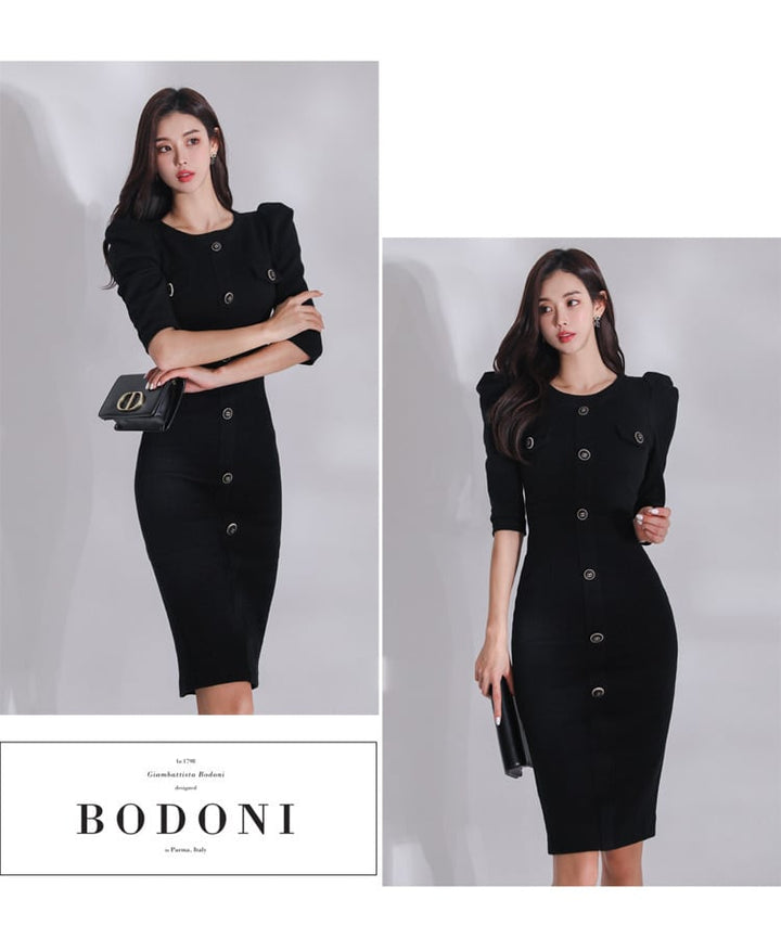 【dress】ボタンデザインデートワンピース　M26523
