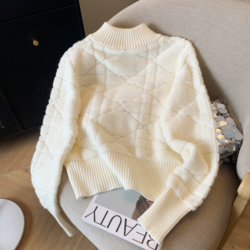 【outer】ファスナーニットカーデ　M26693