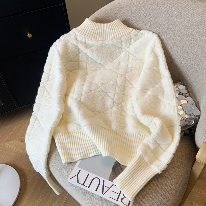 【outer】ファスナーニットカーデ　M26693