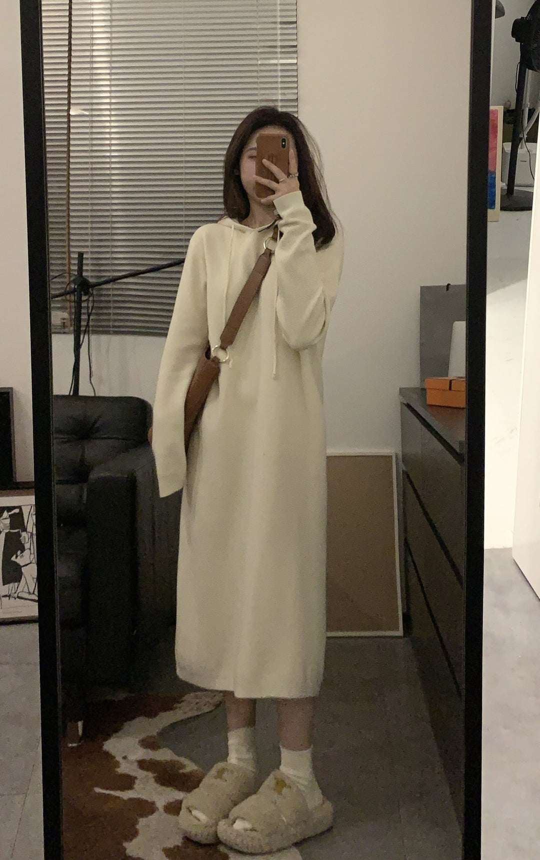 【dress】フード付きニットワンピース　M27246