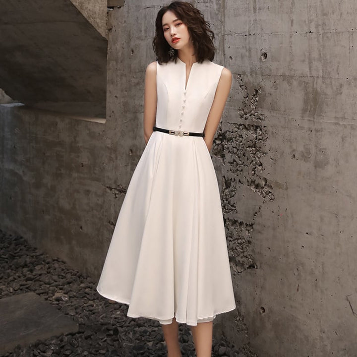 【dress】ノースリーブAラインロングフレアワンピース Q8438