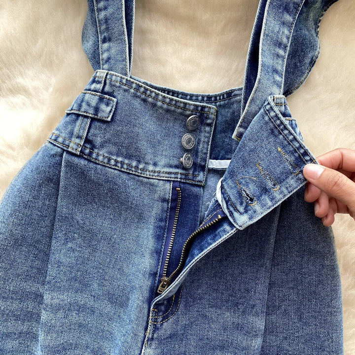 【set】シャツトップス×サロペットデニムパンツセット　M29710
