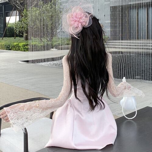 【dress】レース切り替えワンピース　M29629