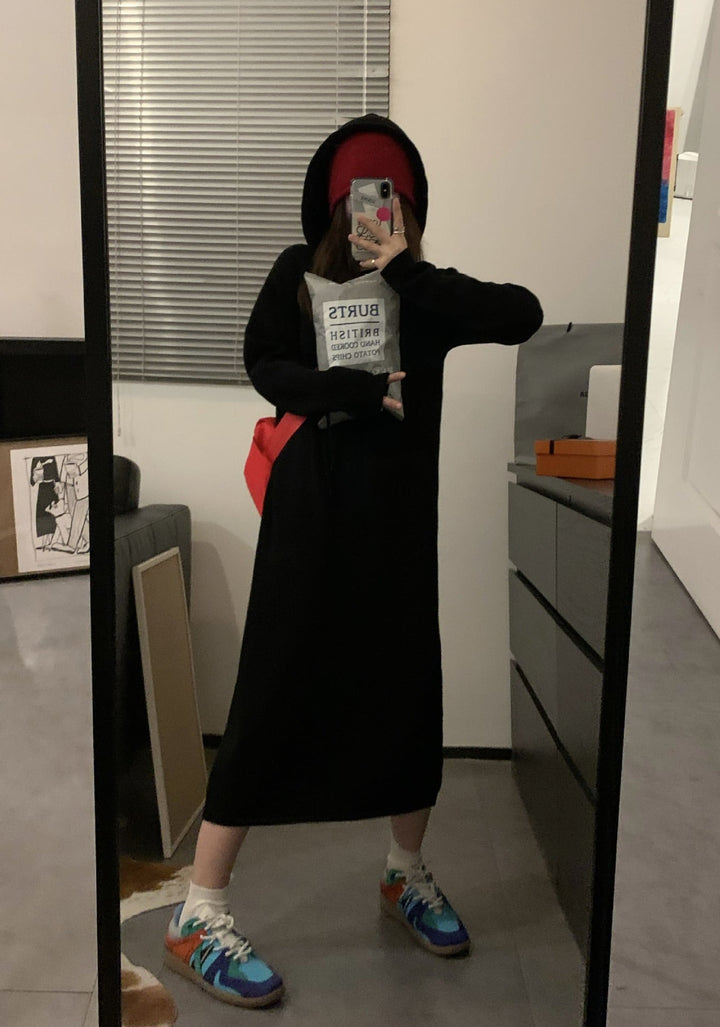 【dress】フード付きニットワンピース　M27246