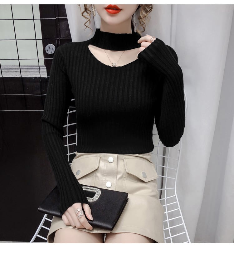 【tops】カットワークニットトップス　M27003