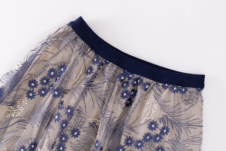 【bottoms】刺繍レースドッキングスカート　M30141