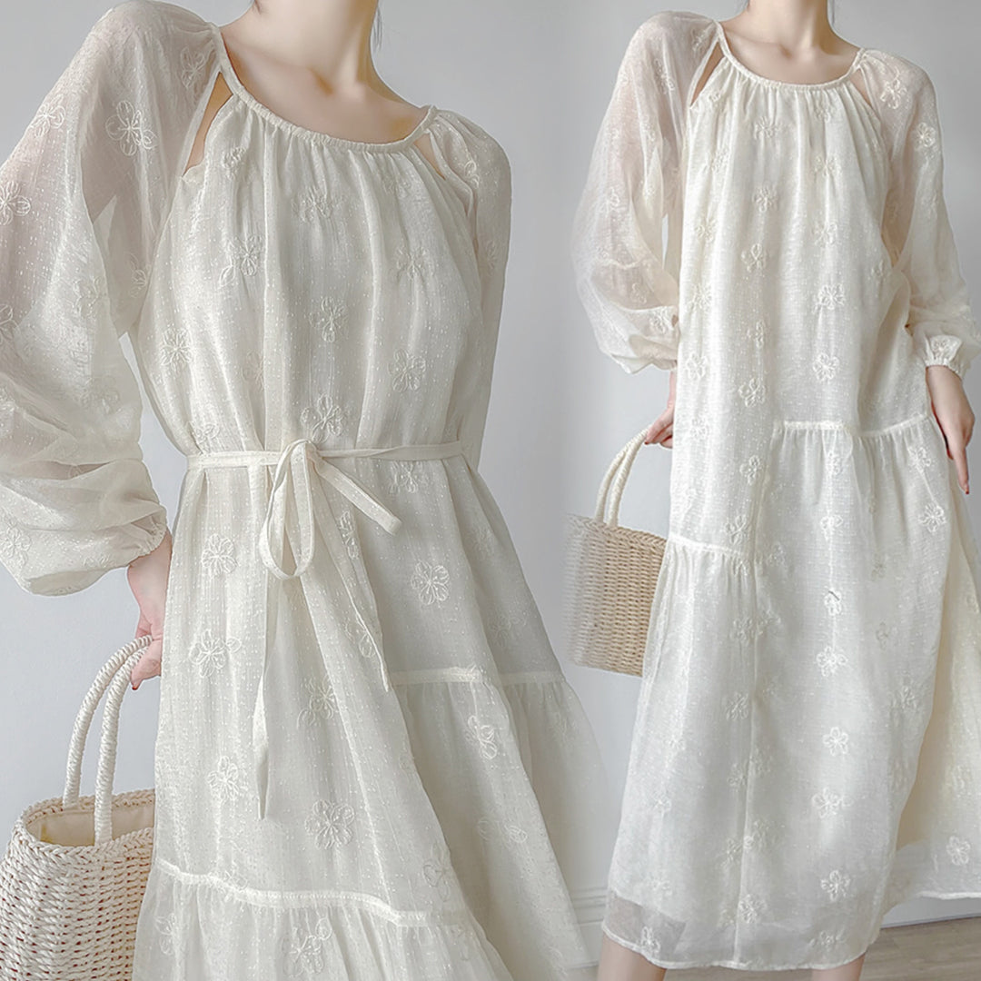【dress】フラワー刺繍ワンピース　N2988