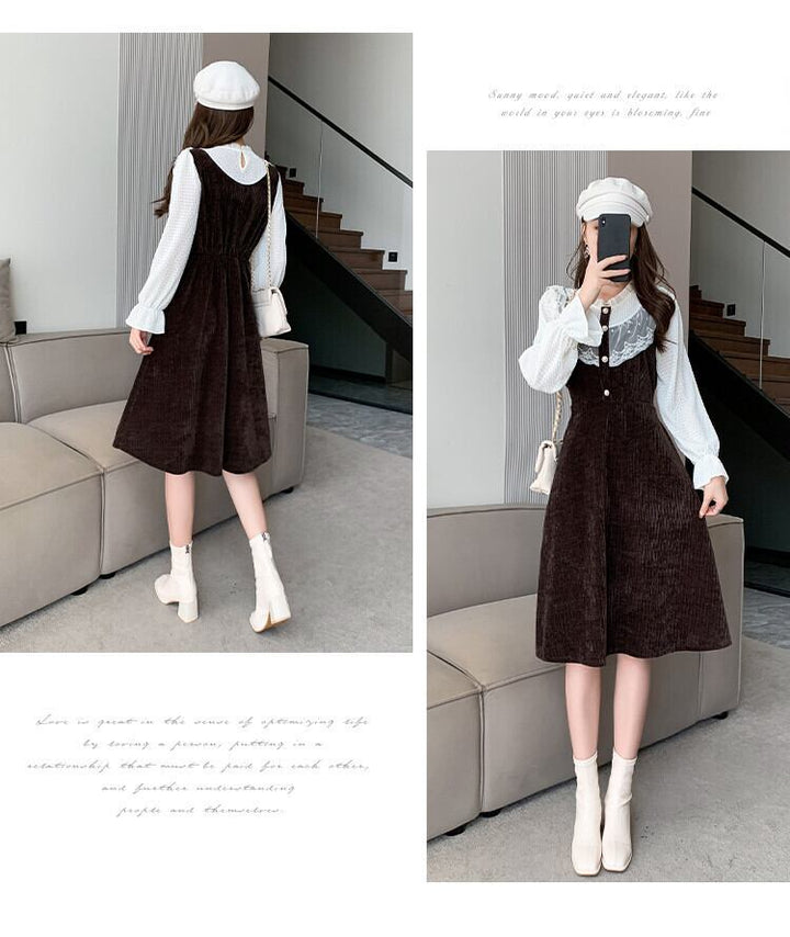 【dress】フリルドッキングワンピース　M18863