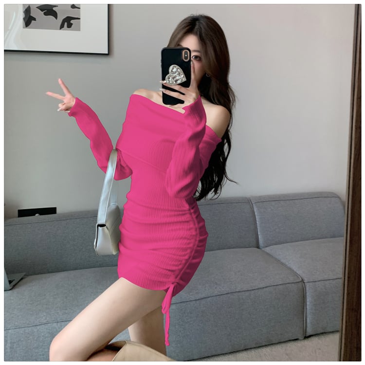 【dress】女子力アップエレガントニットワンピース　M17465