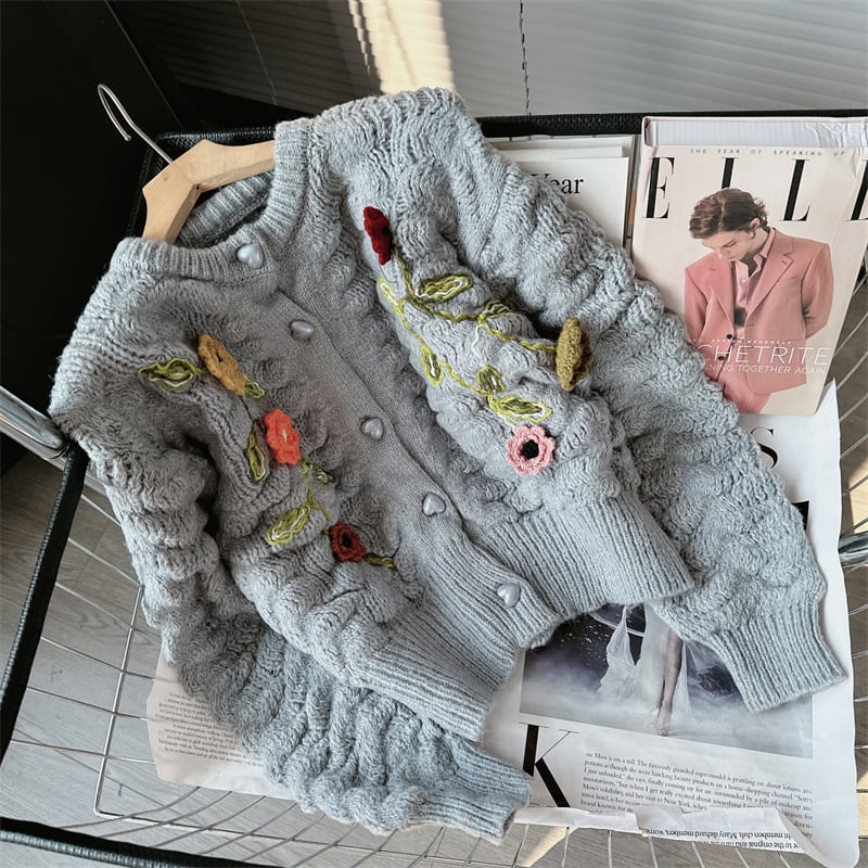 【outer】クルーネックニットカーデ　M18029