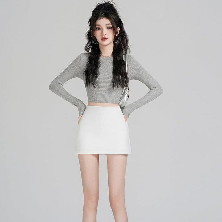 【bottoms】3色展開タイトスカート付きショートパンツ Q7869