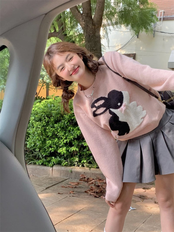 【tops】クルーネックニットセーター　M18385