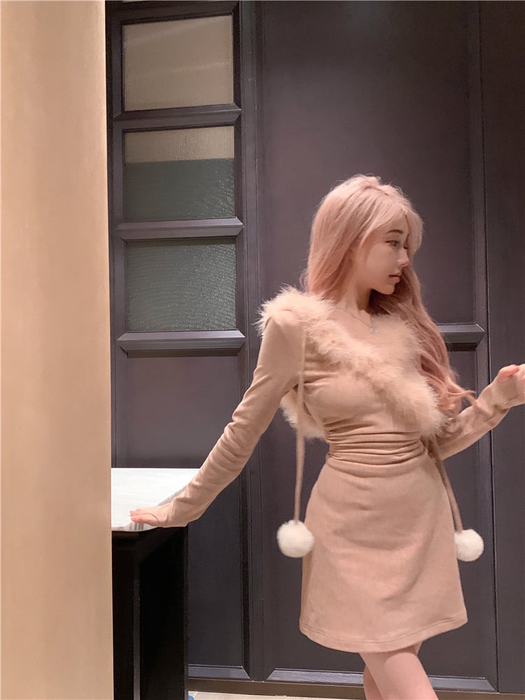 【dress】ファーワンピース　M20192