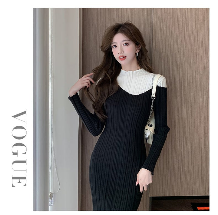 【dress】人気アイテム ! ニットワンピース人気デザイン　M17601