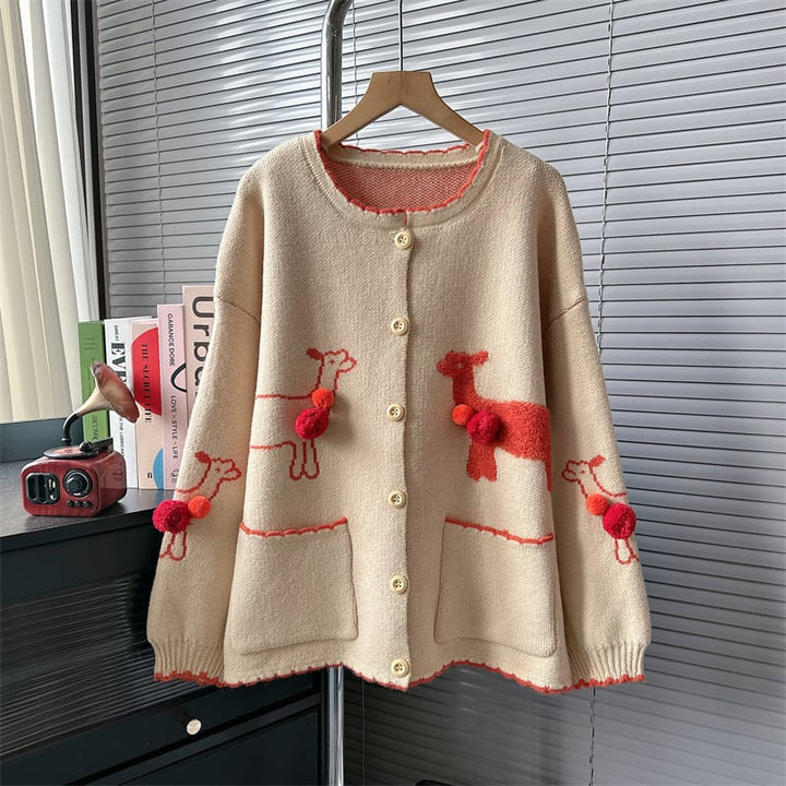 【outer】クルーネックニットカーデ　M18738