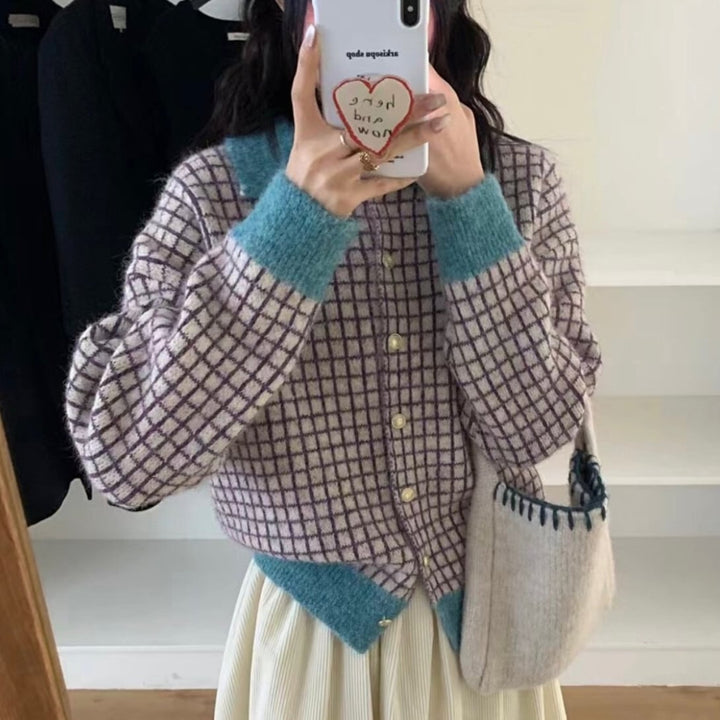 【outer】配色ニットカーデ　M28778