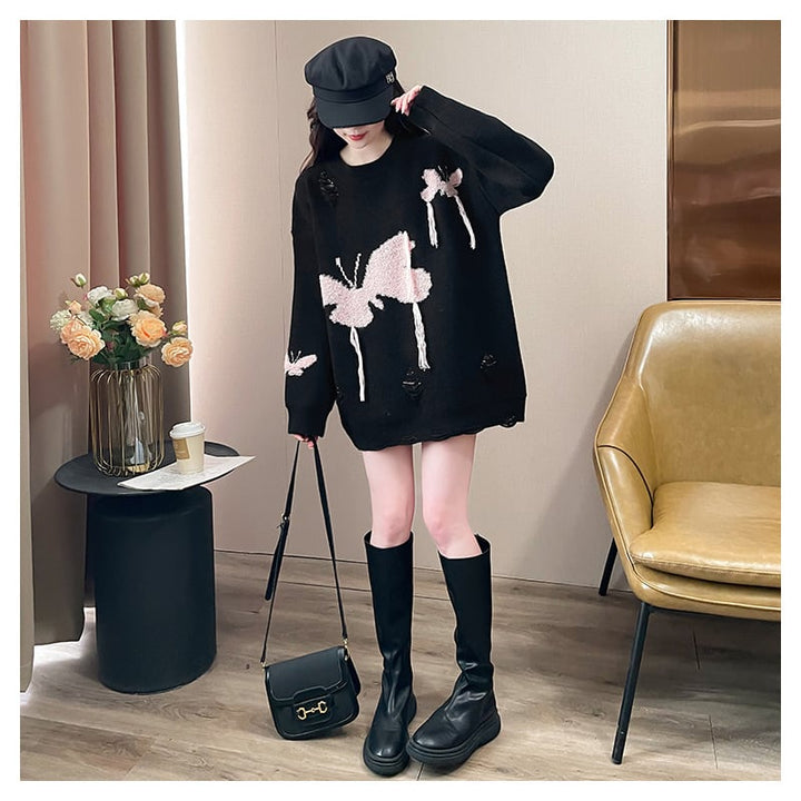【tops】ジャカードニットセーター　M29170
