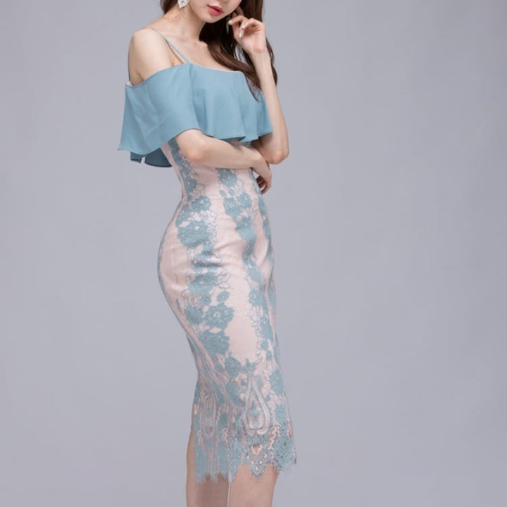 【dress】フリルレースワンピース　M25227
