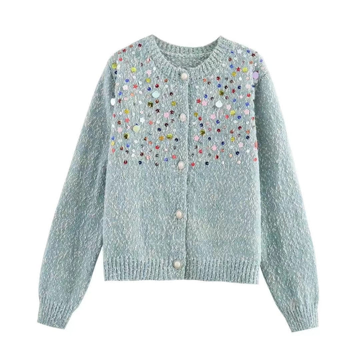 【outer】スパンコールニットカーデ　M26288