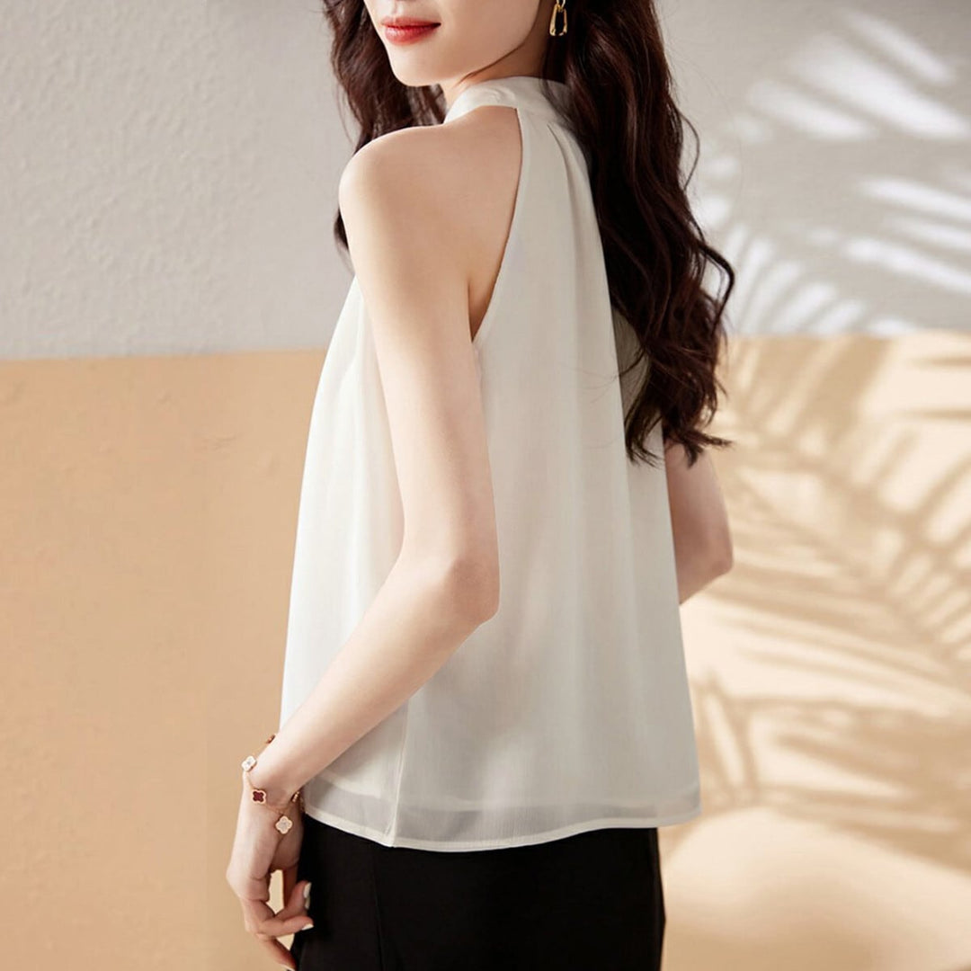 【tops】好感度UPノースリーブエレガントシャツトップス　M16869