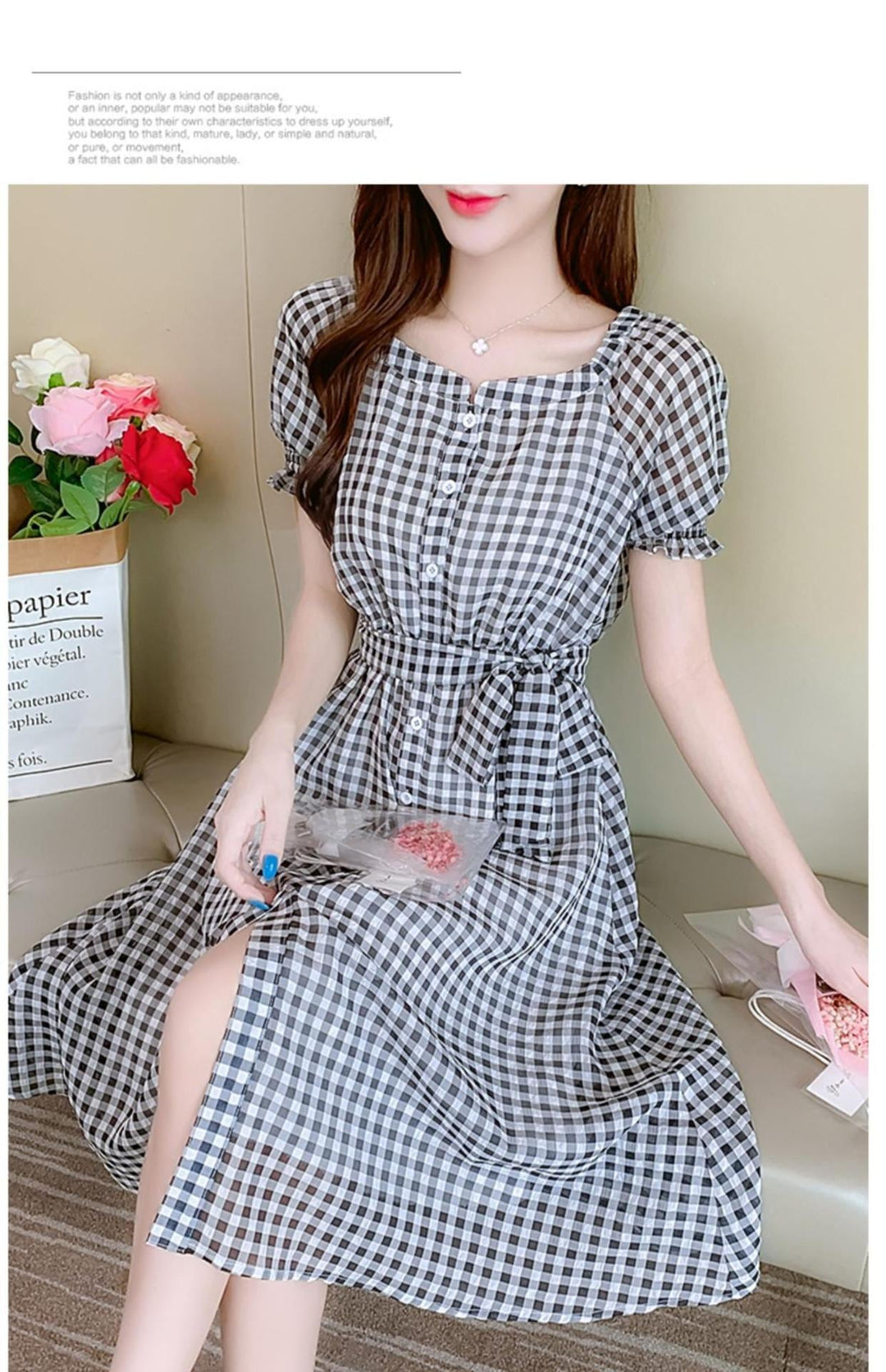 【dress】目立つ！カジュアルチェック柄ワンピース大活躍　M17021