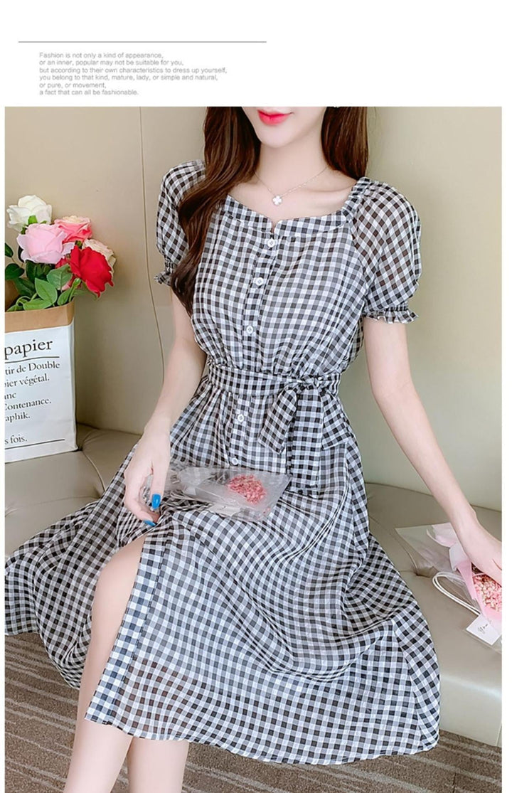 【dress】目立つ！カジュアルチェック柄ワンピース大活躍　M17021