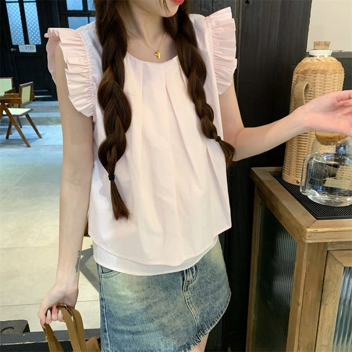 【tops】ギャザーフリルトップス　M25055
