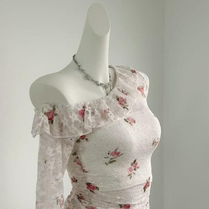 【tops】フリルレーストップスベアトップ付き　M29538