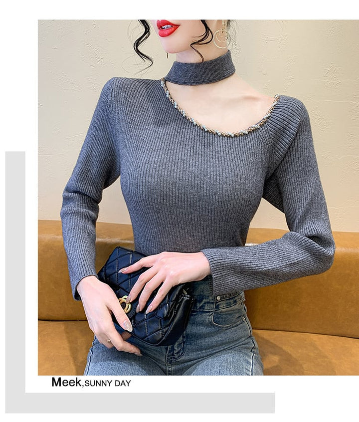 【tops】オフショルダーニットトップス　M27516