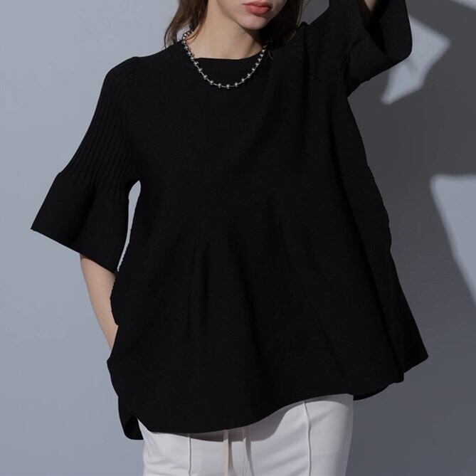 【tops】話題沸騰中人気アンブレラスリーブ着心地良いトップス　N-1649