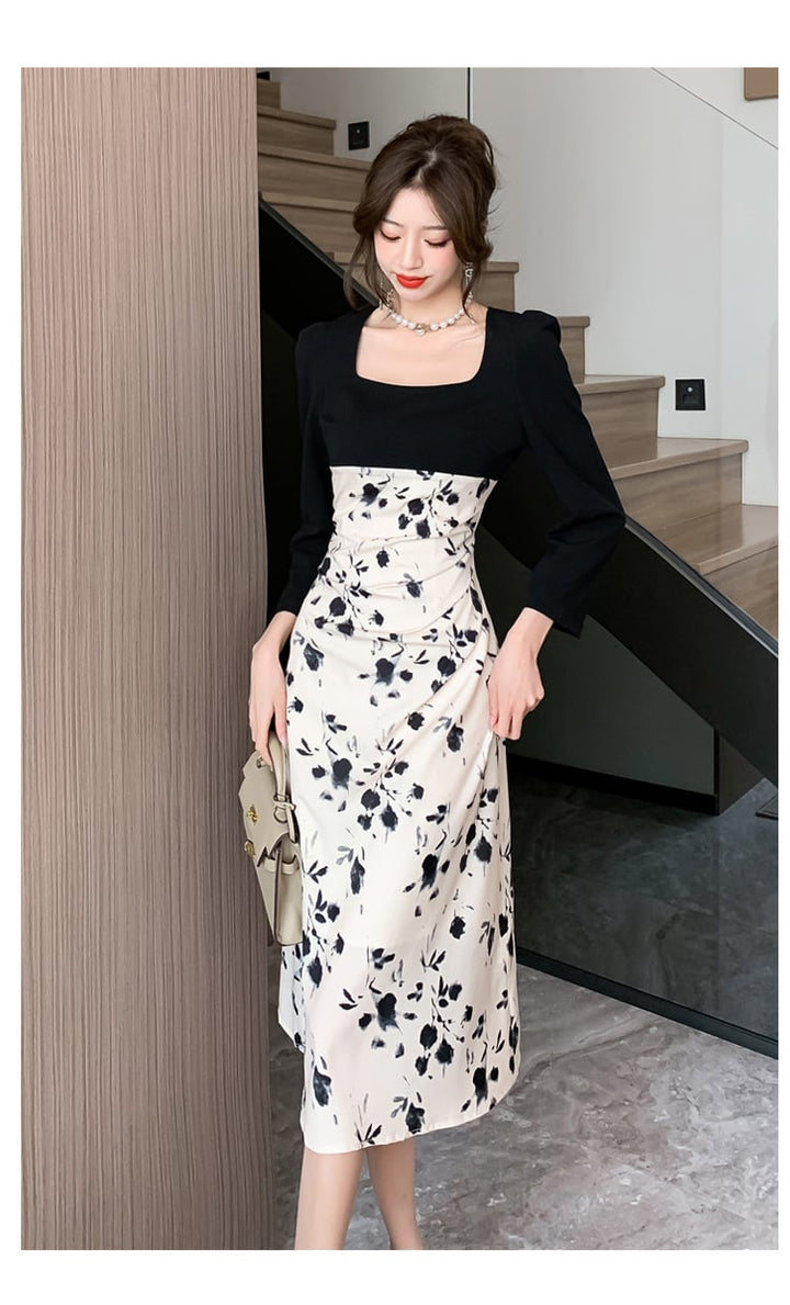 【dress】高級感 chicエレガント切り替えデートワンピース　M17481