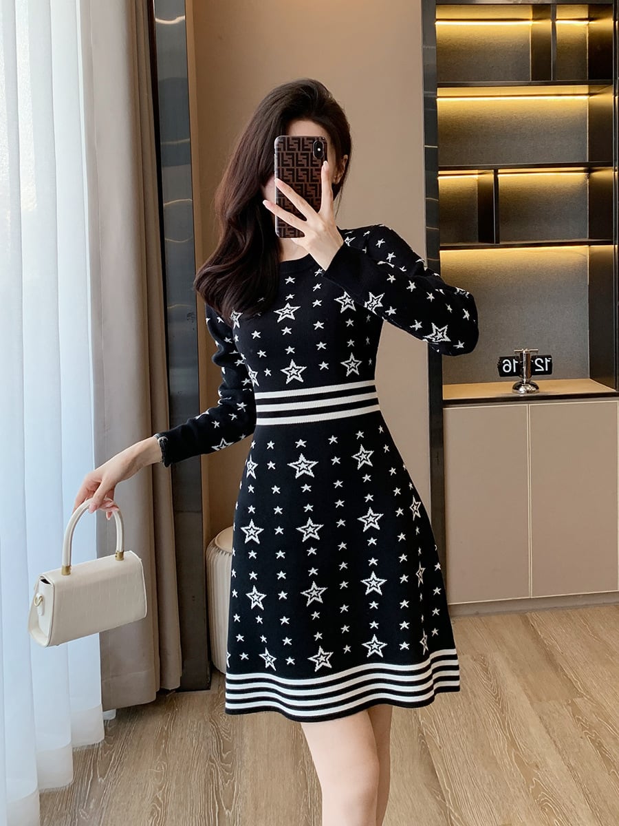 【dress】今季マストバイエレガントニットワンピース　M17470