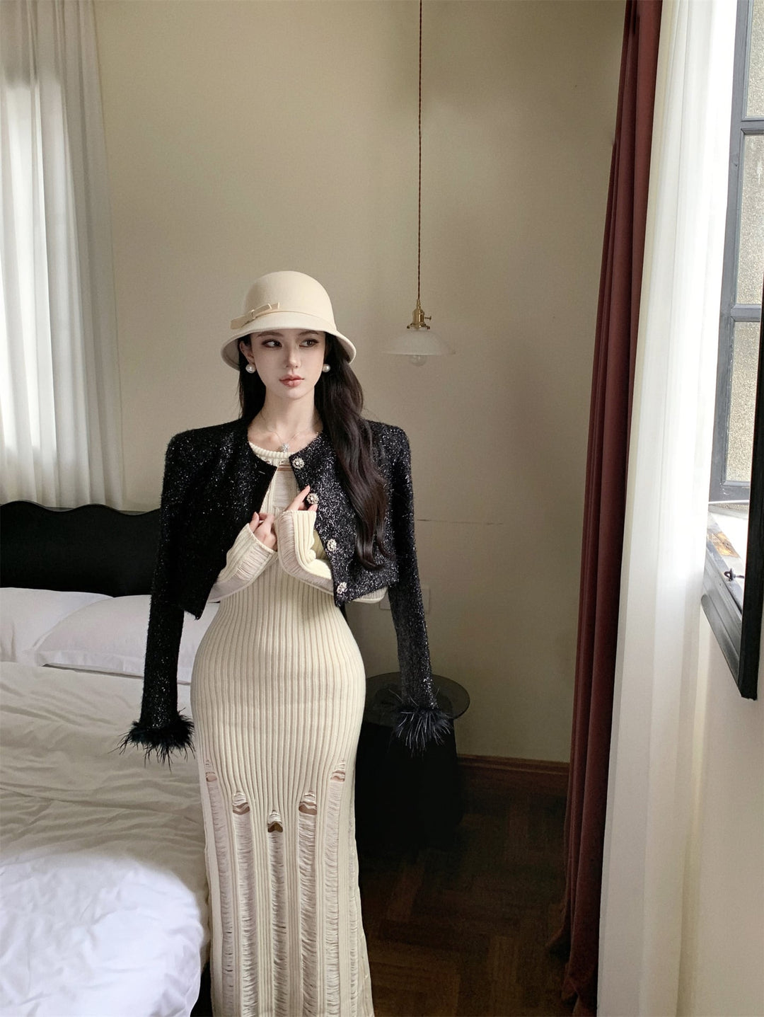 【dress】マーメイドニットワンピース　M26635