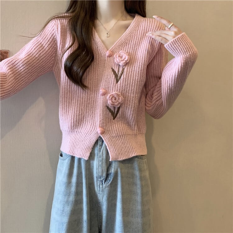 【outer】Vネックニットカーデ　M18128