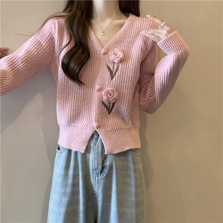 【outer】Vネックニットカーデ　M18128