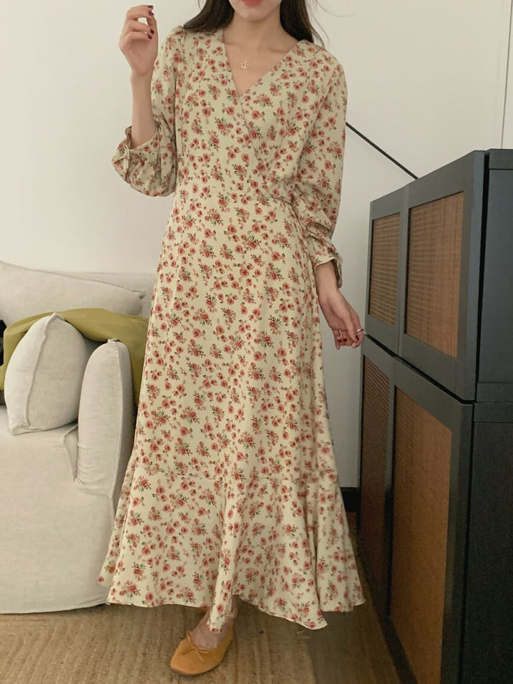 【dress】花柄ワンピース　M25690