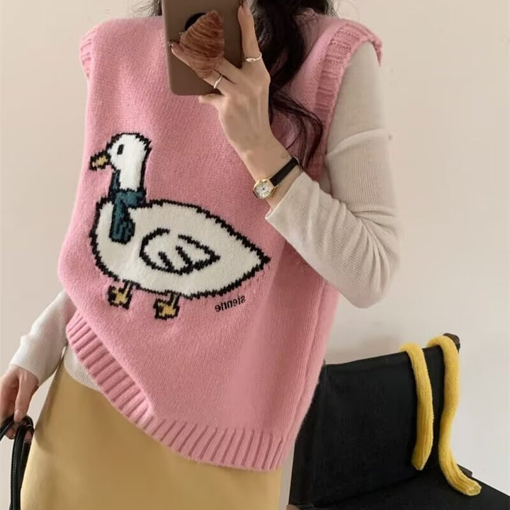 【tops】刺繍ニットベスト　M28921