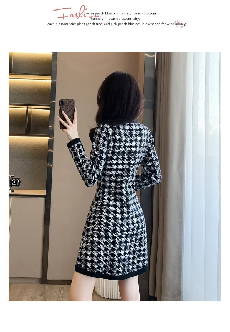 【dress】ダブルボタンニットワンピース　M18264