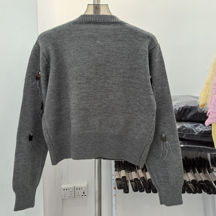 【outer】スパンコールニットカーデ　M26197