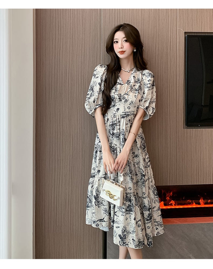 【dress】人気アイテム ! エレガント花柄ワンピース　M16950