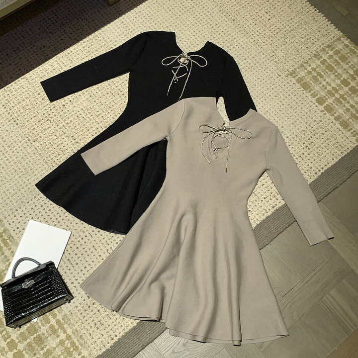 【dress】2WAYレースアップデザインミニワンピース　N3494