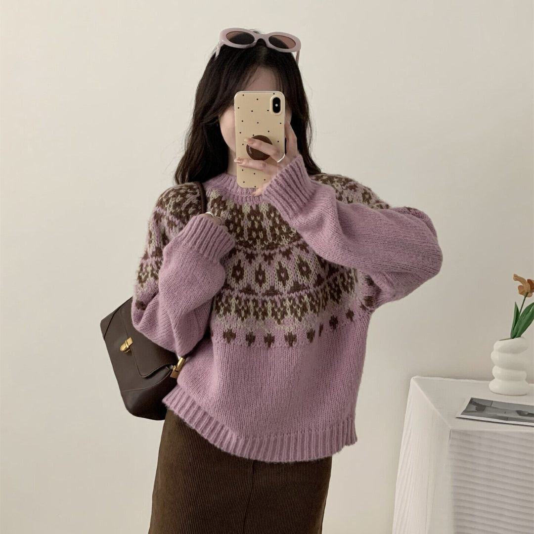 【tops】クルーネックニットセーター　M27133