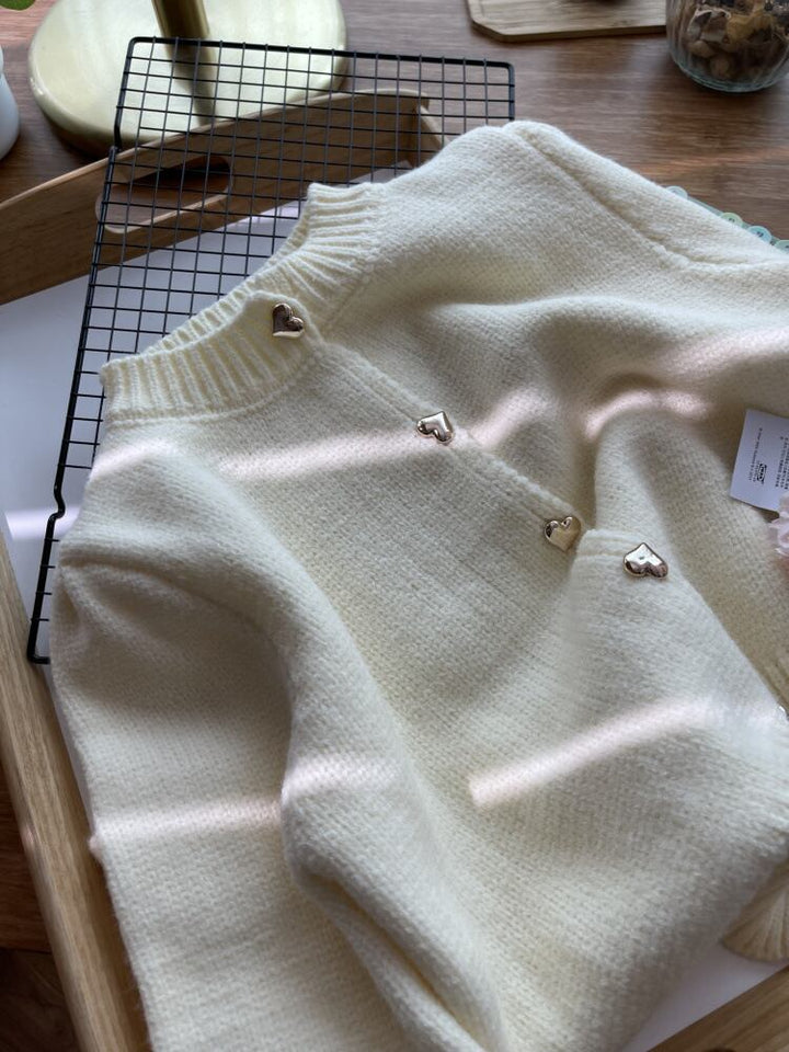 【outer】クルーネックニットカーデ　M18108