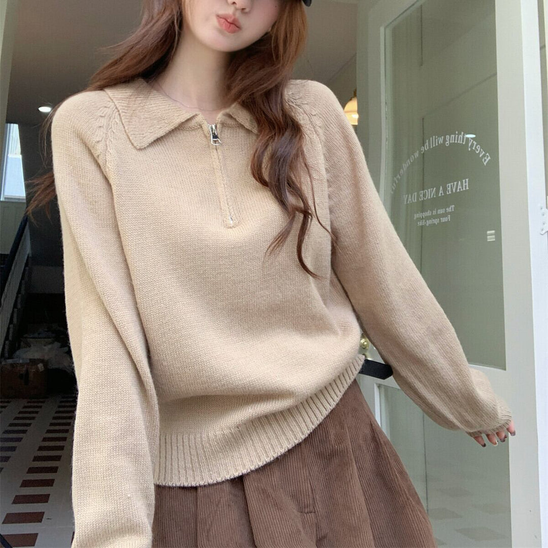 【tops】ファスナーニットセーター　M27061