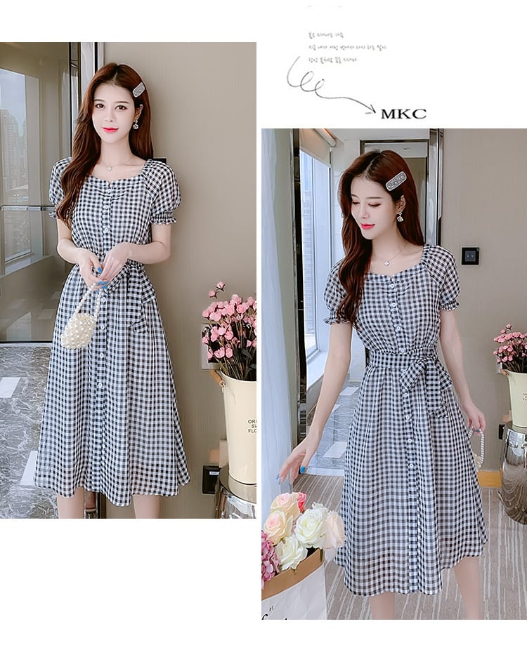 【dress】目立つ！カジュアルチェック柄ワンピース大活躍　M17021