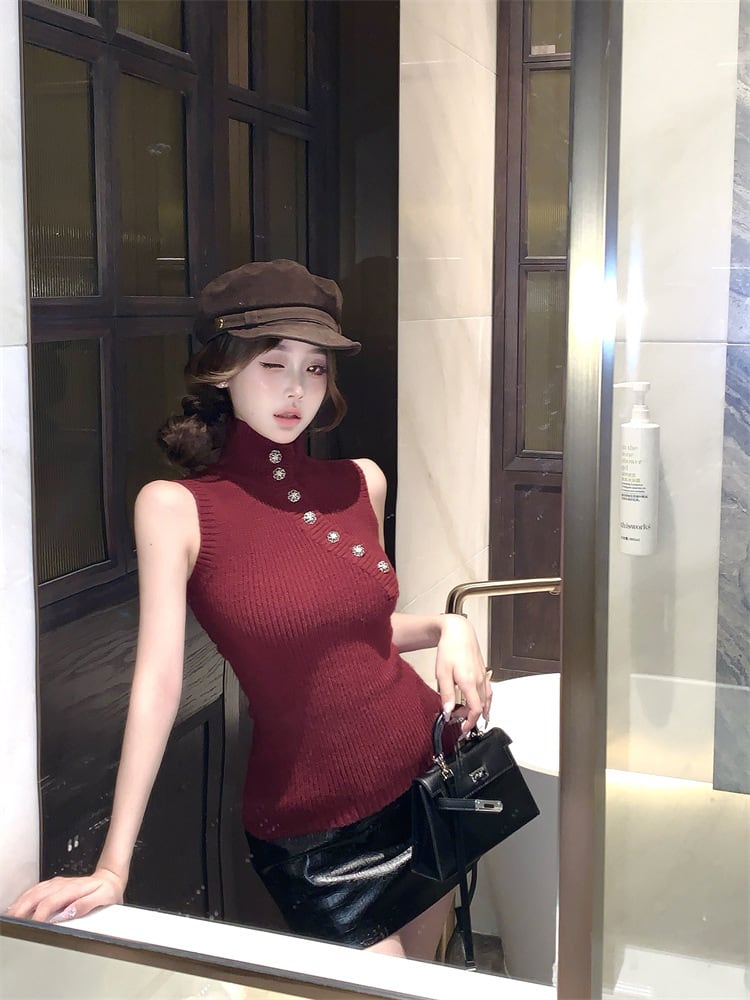【tops】ノースリーブニットトップス　M28540
